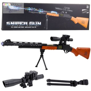 Karabin Snajperski Zabawkowy AK-528 Celownik Statyw Światła Dźwięki