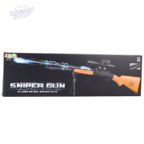 Karabin Snajperski Zabawkowy AK-528 Celownik Statyw Światła Dźwięki