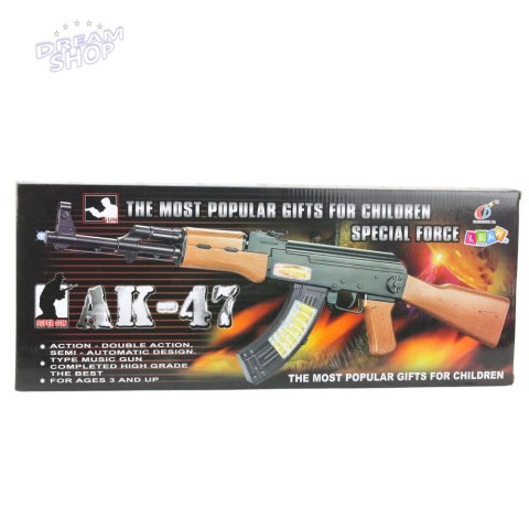 Karabin Zabawkowy AK-47 Dla Dzieci Światła Dźwięki 68,5 cm