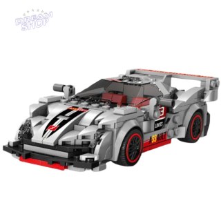 Klocki Konstrukcyjne Auto Sportowe Robot 2w1 Szary 363 el.