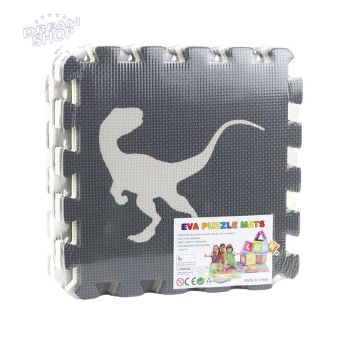 Miękkie Puzzle Mata Edukacyjna Dinozaury Pianka EVA Beżowe Szare 9 el.