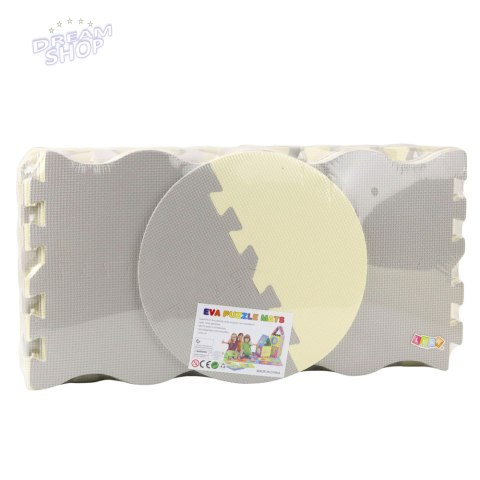 Miękkie Puzzle Mata Edukacyjna Kojec Pianka EVA Beżowe Szare 25 el.