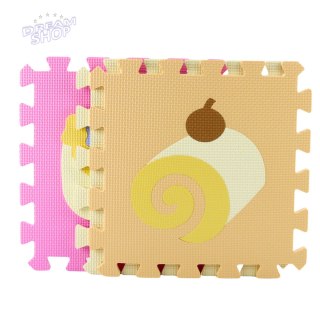 Miękkie Puzzle Mata Edukacyjna Pianka EVA Owoce Słodycze Pastelowe 16 el.