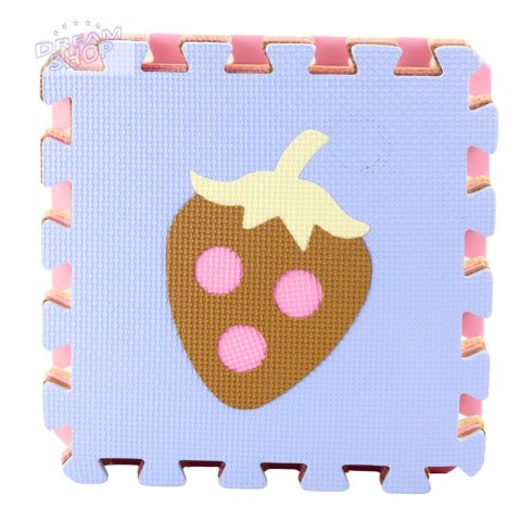 Miękkie Puzzle Mata Edukacyjna Pianka EVA Owoce Słodycze Pastelowe 16 el.