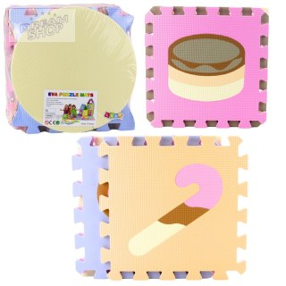 Miękkie Puzzle Mata Edukacyjna Pianka EVA Zwierzęta Pastelowe 16 el.