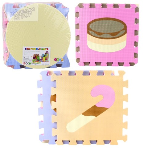 Miękkie Puzzle Mata Edukacyjna Pianka EVA Zwierzęta Pastelowe 16 el.