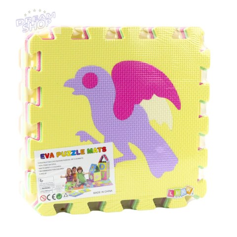 Miękkie Puzzle Mata Edukacyjna Zwierzęta Pianka EVA Kolorowe 9 el.