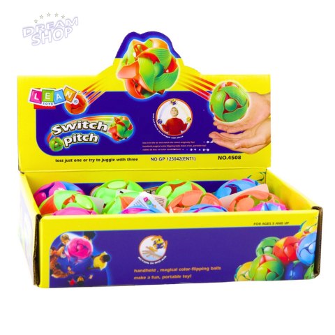 Piłka Zmieniająca Kolor do Rzucania Żonglowania 6cm Kolorowa