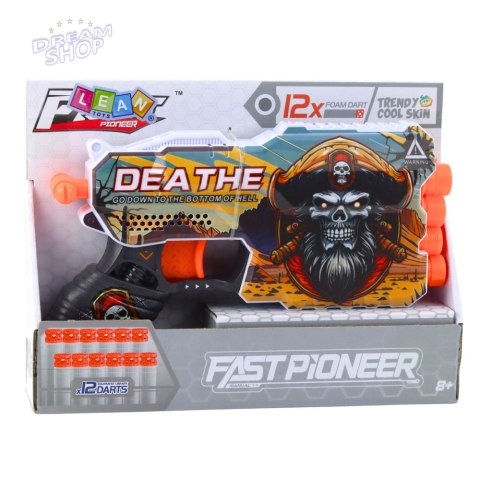 Pistolet Na Strzałki Piankowe Piracki Magazynek na 4 Strzałki 12szt.