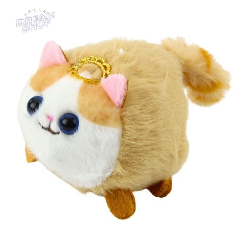 Pluszowy Kotek Maskotka Z Kręcącym Ogonkiem Brązowo-Biały