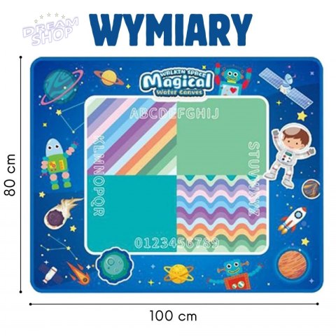 WOOPIE Mata Wodna do Malowania XXL 100x80cm Kosmos Niebieska