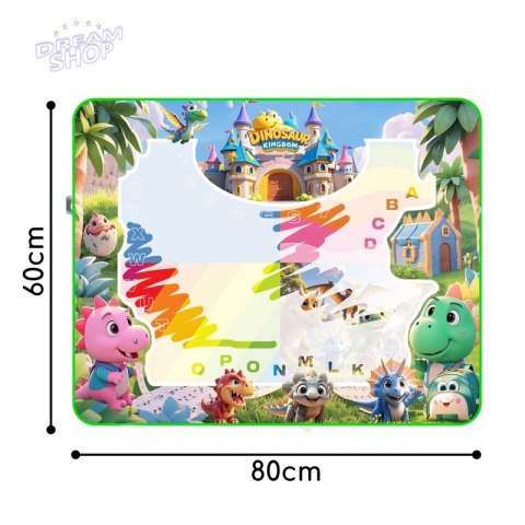 WOOPIE Mata Wodna do Malowania dla Dzieci z Dinozaurami + Akcesoria