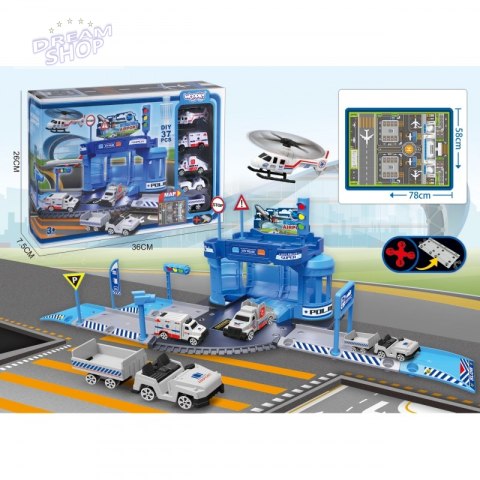 WOOPIE Zestaw Parking z Autami i Lądowiskiem dla Helikoptera 37el.