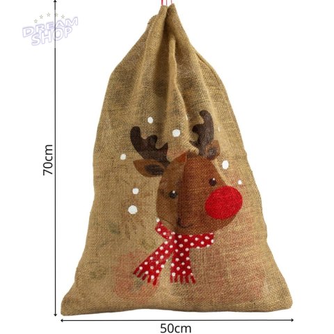 WOREK NA PREZENTY JUTOWY 70X50CM RENIFER