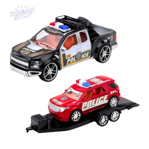 Zestaw Samochód Policyjny Terenowy Z Lawetą i Radiowozem