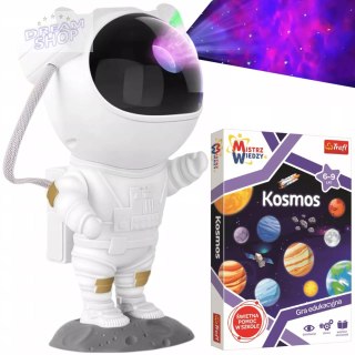 Zestaw Trefl Mistrz Wiedzy Kosmos gra edukacyjna + duży projektor astronauta