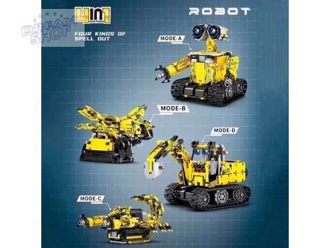 Zestaw klocków 4w1 Złóż zdalnie sterowane ROBOTY i MASZYNY 828-ele RC0738
