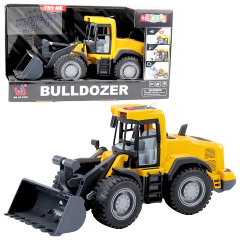 Buldożer Koparka Budowlana Światła Dźwięki Ruchoma Łyżka Żółta