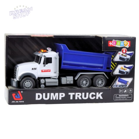 Ciężarówka Wywrotka Ruchoma Paka Światła Dźwięki Niebieska