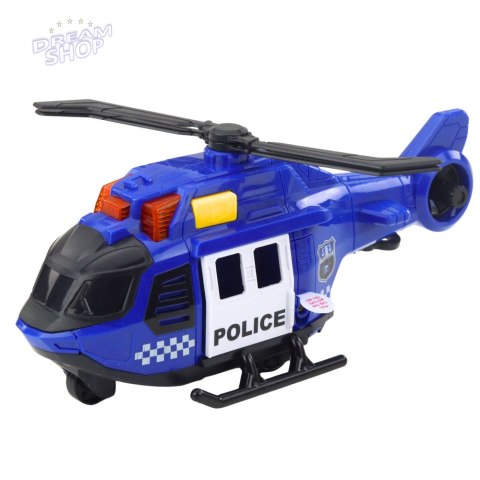 Helikopter Policyjny Z Dźwigiem Światła Dźwięki Niebieski