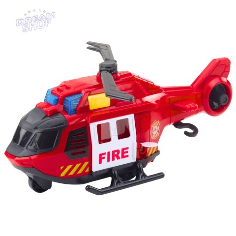 Helikopter Strażacki Z Dźwigiem Światła Dźwięki Czerwony