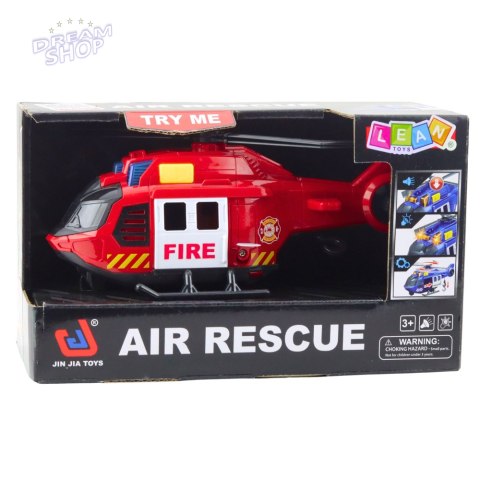 Helikopter Strażacki Z Dźwigiem Światła Dźwięki Czerwony