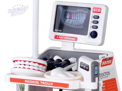 Interaktywny WÓZEK LEKARSKI Zestaw do zabawy w lekarza i dentystę ZA5874