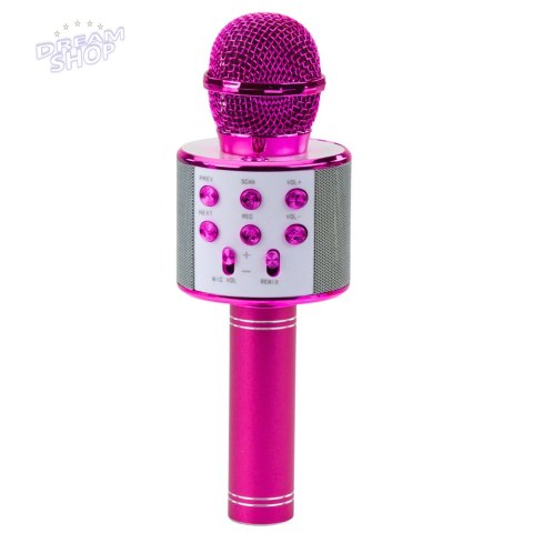 Mikrofon Bezprzewodowy Karaoke Z Głośnikiem Bluetooth Różowy
