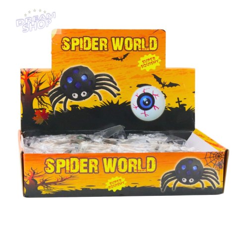 Pająk Gniotek Antystresowy Sensoryczny Z Kulkami Żelowymi Czarny