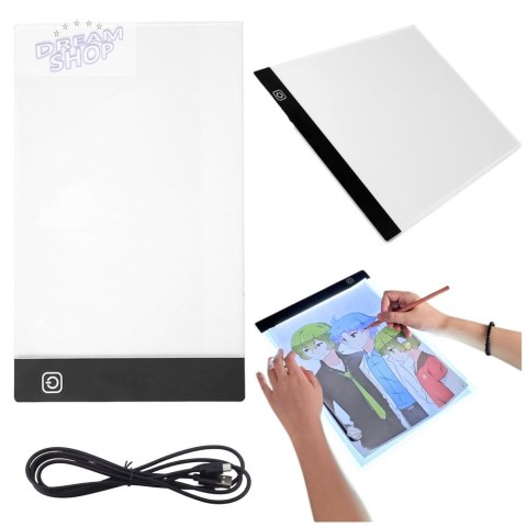 Tablica Deska Kreślarska Do Rysunku Kaligrafii Podświetlana LED A4