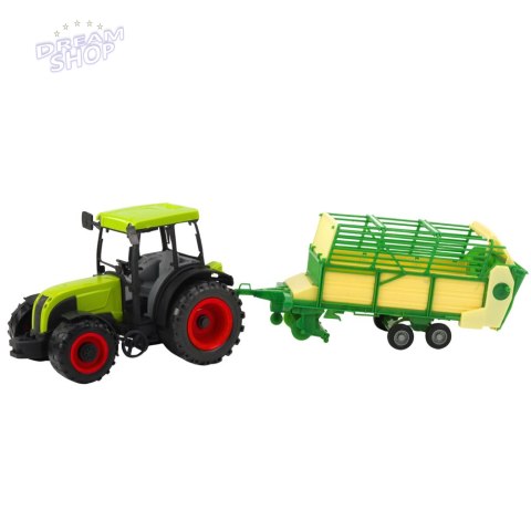Traktor Rolniczy Farmerski Z Zielono-Żółtą Przyczepą Zielony