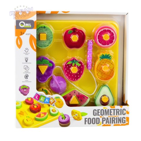 Układanka Edukacyjna Dla Dzieci Geometryczne Owoce Przeplatanka