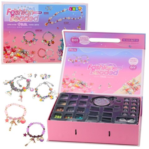 Zestaw Do Tworzenia Bransoletek Biżuterii Koraliki Zawieszki DIY