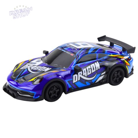 Auto Sportowe Zdalnie Sterowane RC Podświetlana Karoseria Drift Niebieski