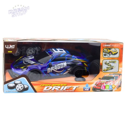 Auto Sportowe Zdalnie Sterowane RC Podświetlana Karoseria Drift Niebieski