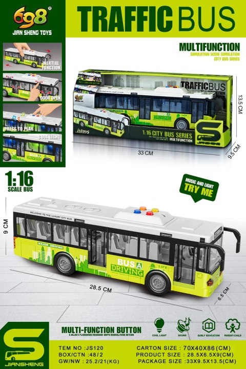 Autobus z Funkcją Świateł i Dźwięku Zielony