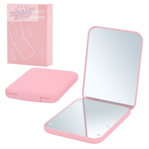 Kieszonkowe Lusterko Do Makijażu Światła LED Różowe Kieszonkowe Lusterko Do Makijażu Światła LED Różowe