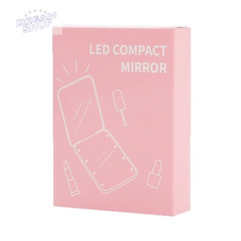 Kieszonkowe Lusterko Do Makijażu Światła LED Różowe Kieszonkowe Lusterko Do Makijażu Światła LED Różowe