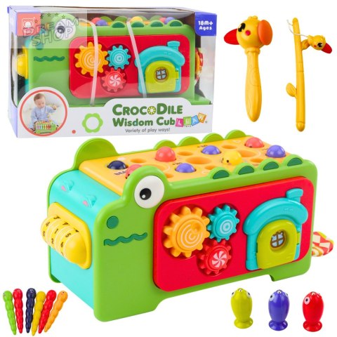 Kostka Edukacyjna Sensoryczna Cymbałki Labirynt Krokodylek
