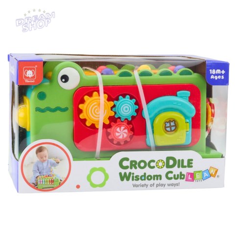 Kostka Edukacyjna Sensoryczna Cymbałki Labirynt Krokodylek
