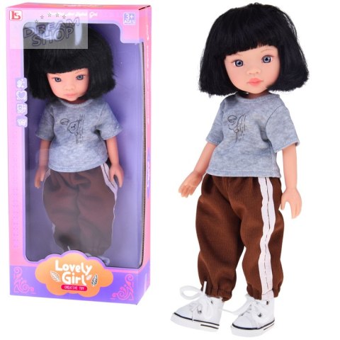 Lovely Girl Lalka z krótkimi czarnymi włosami w sportowym stroju 33cm ZA5849