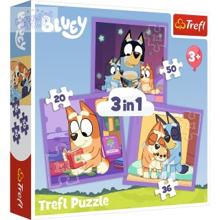 Puzzle - 3w1 (20, 36, 50) - Poznaj Bluey - Trefl 34895