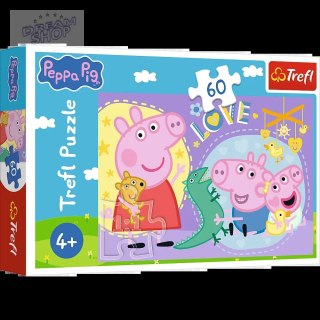 Puzzle - 60 - Szczęśliwa świnka - Świnka Peppa - Trefl 17414