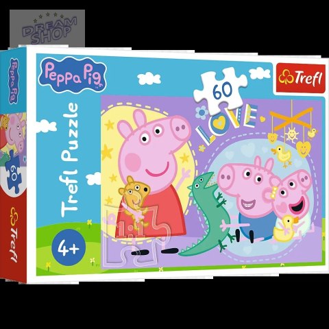 Puzzle - 60 - Szczęśliwa świnka - Świnka Peppa - Trefl 17414