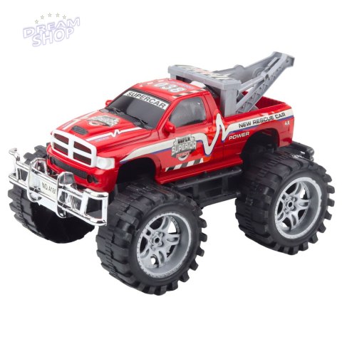 Samochód Terenowy Ratunkowy Z Napędem Na Tył Hak Holowniczy Czerwony 27cm
