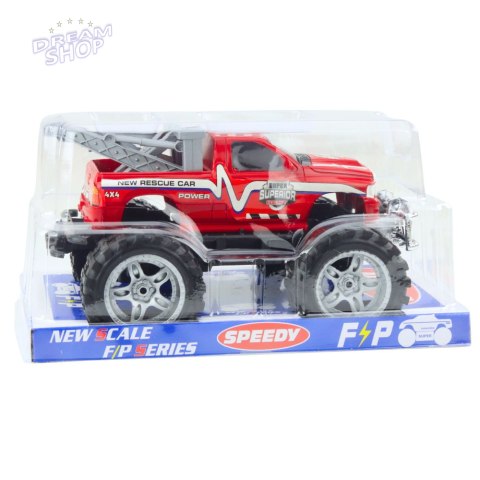 Samochód Terenowy Ratunkowy Z Napędem Na Tył Hak Holowniczy Czerwony 27cm