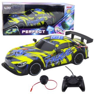 Samochód Wyścigowy Zdalnie Sterowane RC Podświetlana Karoseria Żółty