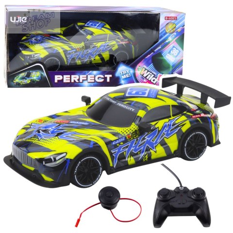 Samochód Wyścigowy Zdalnie Sterowane RC Podświetlana Karoseria Żółty
