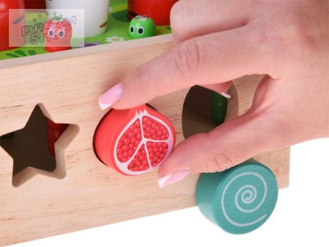 Sorter Montessori drewniany wózek złap robaczka marchewki układanka ZA5903