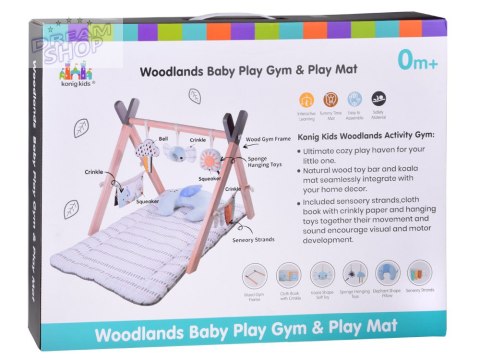 Stojak Drewniany Mata Edukacyjna Gimnastyczna Baby Gym dla Niemowląt ZA5882